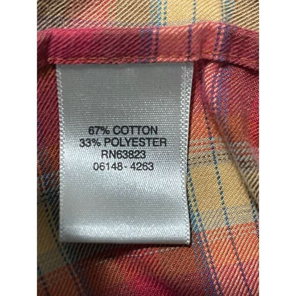 Christopher & BANKS BUTTON DOWN SHIRT‎ TOP PLAID MULTI-COLOR - Picture 5 of 7